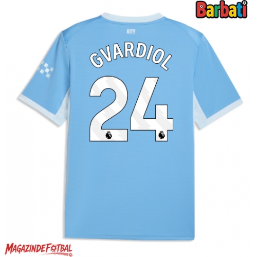 Manchester City Josko Gvardiol #24 Tricou Fotbal Replică 2026-27 Barbati Acasa Manchester City Josko Gvardiol #24 Tricou Fotbal Replică 2026-27 Barbati Acasa